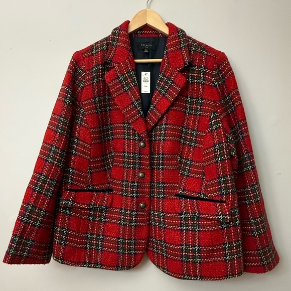 Talbots Holiday Blazer with Velvet Trim 14W - Picture 1 of 7